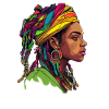 Kopfwrap Farbexplosion Portrait