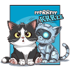 Chat et robot, humour, cartoon, bd