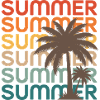 Retro Summer Palm Trees Sunset Vibes