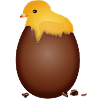 Chocolate Easter Egg with Cute Chick