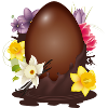 Chokoladepåskeæg med blomster og vanilje
