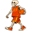 Skeleton Hoops in Orange Jersey