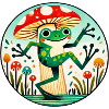 Mushroom Frog Whimsy Circle