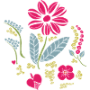 Blumenornament mit Blättern