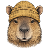 Capybara avec coiffe