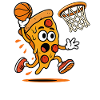 Pizza Slam Dunk Caricature