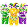Carnival Canines: Mardi Gras Beaded Trio
