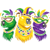 Capybara Maskenfest Trio Mardi Gras