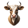 Cow Head Portrait Natural Tones