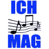 Ich mag Musik Blaues Notenlayout