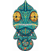 Chameleon with Floral Pattern