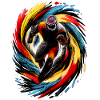 Football Player – Dynamic Swirl Design