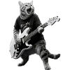 Rockkatze mit E-Gitarre
