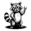 Raccoon Dabbing with Sunglasses