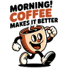 Retro Kaffeeheld Cartoon