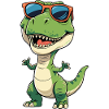 Dino with sunglasses cartoon