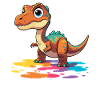 Bunter Dinosaurier Farbklecks
