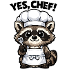 Cooking Raccoon Chef Cartoon