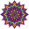Colorata Scena Psichedelica Mandala LSD Flower Star