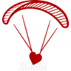 Paraglider with heart for mom