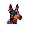 Farbiger Hund Kopf 