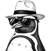 Penguin with hat and sunglasses