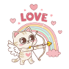Celestial Cat Rainbow Love