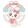 Rainbow Love Winged Cat