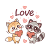 Cœurs Complices - Amour Animaux Kawaii