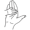 Hugging Hand Silhouette Line Art
