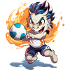 Flammen-Drache Fußballkick