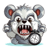 Aggressiver Panda mit Wecker
