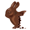 Bitten chocolate Easter bunny