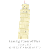 Leaning Tower of Pisa, Italy, coordinates