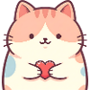 Cuddly Kitten Heart Cartoon Cat