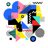 Geometrische Farbexplosion Pop Art