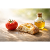 Tomato. Bread. Oil.