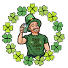 St Patrick's Day Cartoon with Clovers