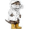 Cute Otter in Raincoat & Boots