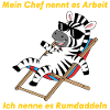 Zebra im Liegestuhl Rumdaddeln