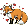 Romantic Fox with Rose