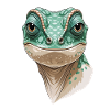 Gecko Head Illustration