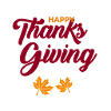 Happy Thanksgiving Script with Leaves