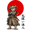 Cat Ronin Samurai Under Red Sun