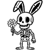 Skeleton Rabbit with Flower