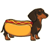 Süßer Dackel Hot-Dog-Brötchen-Aufkleber