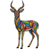 Bunte Antilope im Mosaik Stil