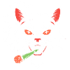 Angry cat with joint