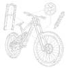 MTB Geometry Sketch: Downhill Exploded Drawing