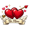 Be Mine: Double Hearts with Arrow